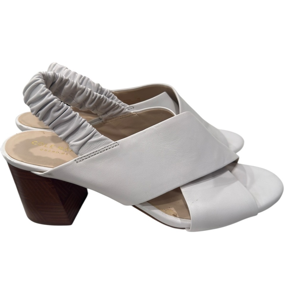 Cole Haan Anastasia City Sandal White leather Size 9 Wide ankle Strap Slip On